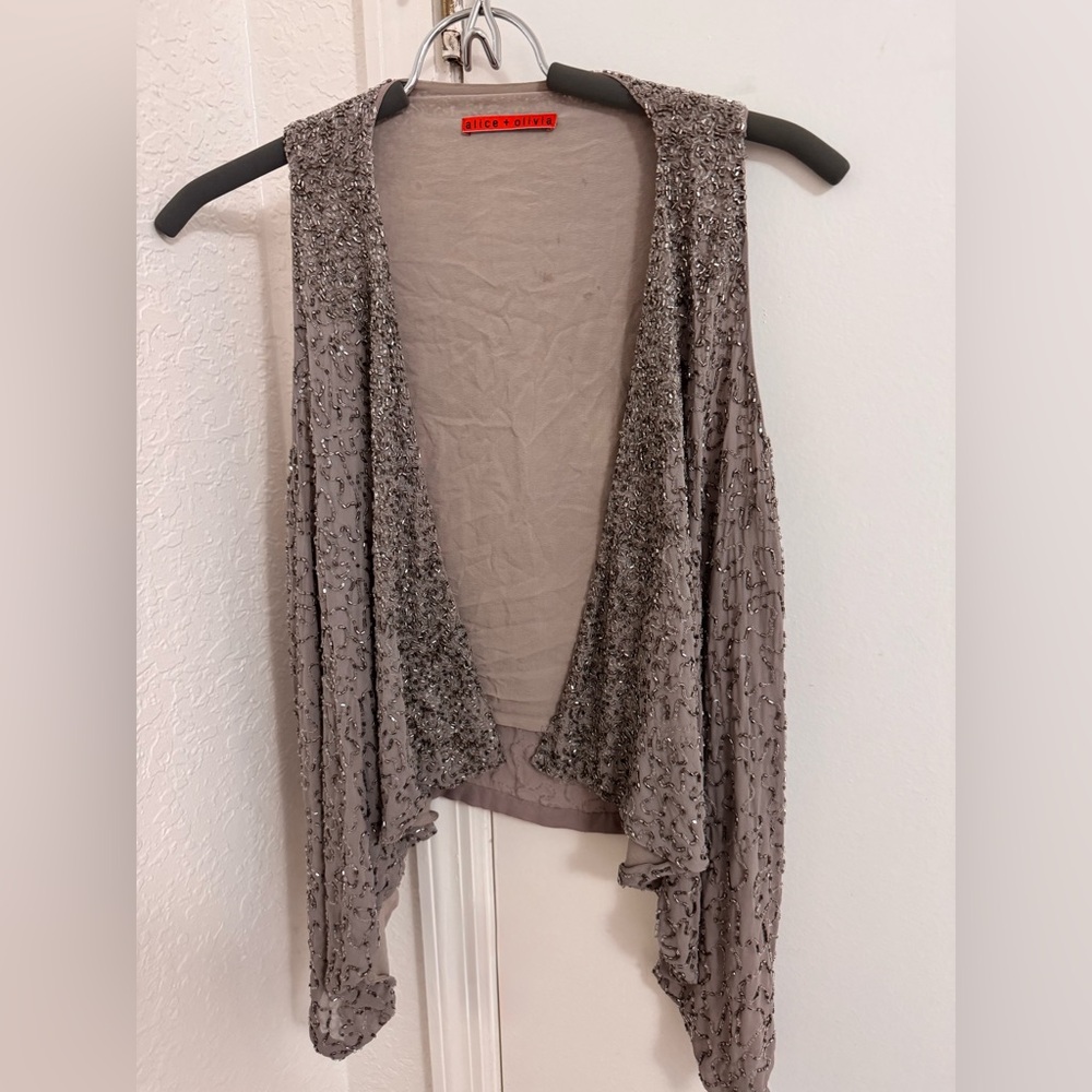 Alice and Olivia Sequin Embellished Vest